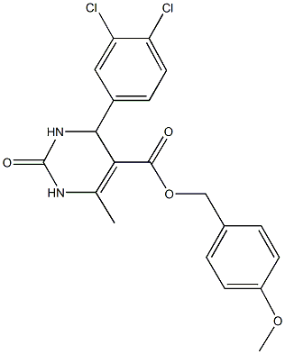 4-methoxybenzyl 4-(3,4-dichlorophenyl)-6-methyl-2-oxo-1,2,3,4-tetrahydro-5-pyrimidinecarboxylate Structure