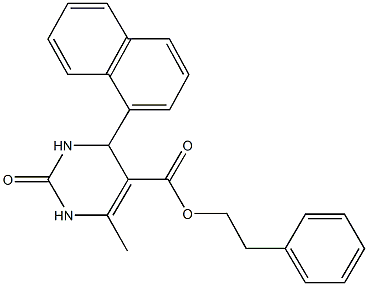 2-phenylethyl 6-methyl-4-(1-naphthyl)-2-oxo-1,2,3,4-tetrahydro-5-pyrimidinecarboxylate Structure