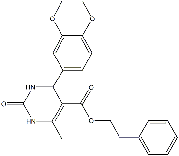 2-phenylethyl 4-(3,4-dimethoxyphenyl)-6-methyl-2-oxo-1,2,3,4-tetrahydro-5-pyrimidinecarboxylate 구조식 이미지