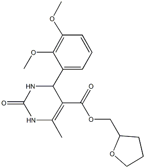 tetrahydro-2-furanylmethyl 4-(2,3-dimethoxyphenyl)-6-methyl-2-oxo-1,2,3,4-tetrahydro-5-pyrimidinecarboxylate 구조식 이미지