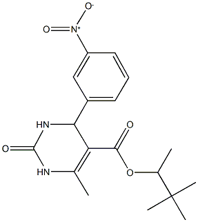 1,2,2-trimethylpropyl 4-{3-nitrophenyl}-6-methyl-2-oxo-1,2,3,4-tetrahydro-5-pyrimidinecarboxylate 구조식 이미지