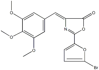 2-(5-bromo-2-furyl)-4-(3,4,5-trimethoxybenzylidene)-1,3-oxazol-5(4H)-one Structure