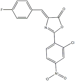 2-{2-chloro-4-nitrophenyl}-4-(4-fluorobenzylidene)-1,3-oxazol-5(4H)-one Structure