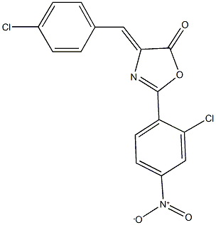 4-(4-chlorobenzylidene)-2-{2-chloro-4-nitrophenyl}-1,3-oxazol-5(4H)-one 구조식 이미지