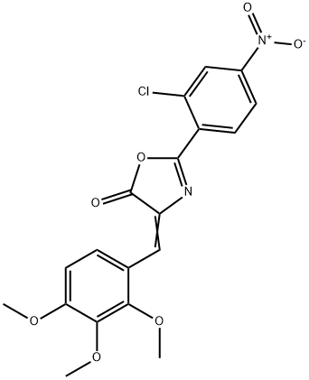 2-{2-chloro-4-nitrophenyl}-4-(2,3,4-trimethoxybenzylidene)-1,3-oxazol-5(4H)-one 구조식 이미지