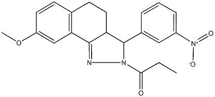 3-{3-nitrophenyl}-8-methoxy-2-propionyl-3,3a,4,5-tetrahydro-2H-benzo[g]indazole Structure