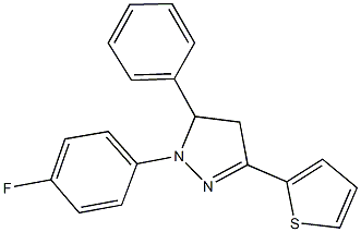 1-(4-fluorophenyl)-5-phenyl-3-(2-thienyl)-4,5-dihydro-1H-pyrazole Structure