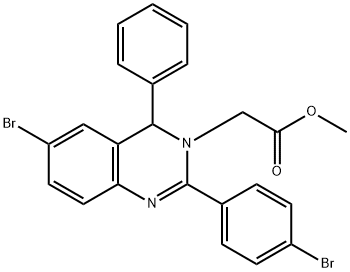 methyl (6-bromo-2-(4-bromophenyl)-4-phenyl-3(4H)-quinazolinyl)acetate Structure