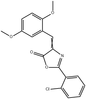 2-(2-chlorophenyl)-4-(2,5-dimethoxybenzylidene)-1,3-oxazol-5(4H)-one Structure