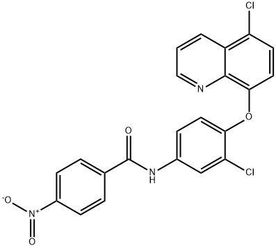 N-{3-chloro-4-[(5-chloro-8-quinolinyl)oxy]phenyl}-4-nitrobenzamide 구조식 이미지