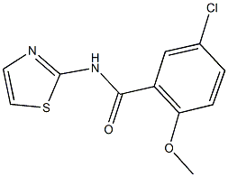 5-chloro-2-methoxy-N-(1,3-thiazol-2-yl)benzamide 구조식 이미지