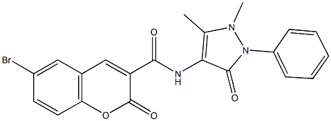 6-bromo-N-(1,5-dimethyl-3-oxo-2-phenyl-2,3-dihydro-1H-pyrazol-4-yl)-2-oxo-2H-chromene-3-carboxamide Structure