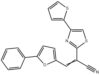 3-(5-phenyl-2-furyl)-2-[4-(2-thienyl)-1,3-thiazol-2-yl]acrylonitrile Structure