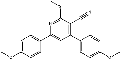 4,6-bis(4-methoxyphenyl)-2-(methylsulfanyl)nicotinonitrile 구조식 이미지