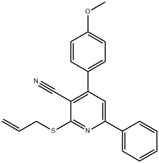 2-(allylsulfanyl)-4-(4-methoxyphenyl)-6-phenylnicotinonitrile Structure