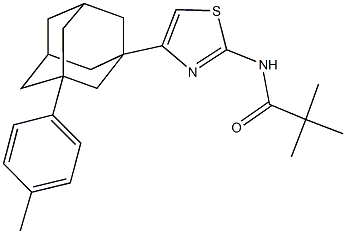 2,2-dimethyl-N-{4-[3-(4-methylphenyl)-1-adamantyl]-1,3-thiazol-2-yl}propanamide 구조식 이미지