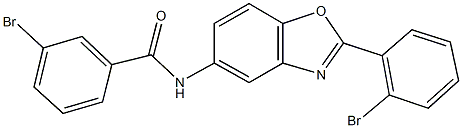 3-bromo-N-[2-(2-bromophenyl)-1,3-benzoxazol-5-yl]benzamide 구조식 이미지