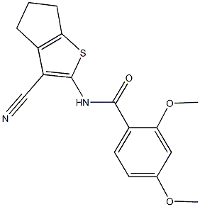 N-(3-cyano-5,6-dihydro-4H-cyclopenta[b]thien-2-yl)-2,4-dimethoxybenzamide 구조식 이미지