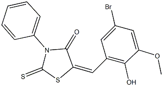 5-(5-bromo-2-hydroxy-3-methoxybenzylidene)-3-phenyl-2-thioxo-1,3-thiazolidin-4-one 구조식 이미지