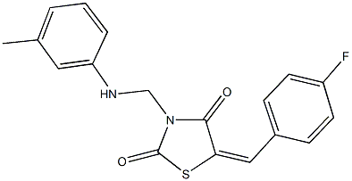 5-(4-fluorobenzylidene)-3-(3-toluidinomethyl)-1,3-thiazolidine-2,4-dione Structure