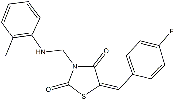 5-(4-fluorobenzylidene)-3-(2-toluidinomethyl)-1,3-thiazolidine-2,4-dione 구조식 이미지