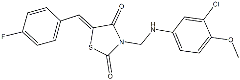 3-[(3-chloro-4-methoxyanilino)methyl]-5-(4-fluorobenzylidene)-1,3-thiazolidine-2,4-dione Structure