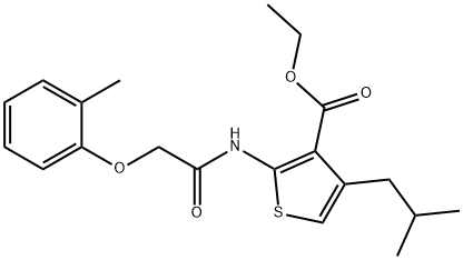 ethyl 4-isobutyl-2-{[(2-methylphenoxy)acetyl]amino}-3-thiophenecarboxylate Structure