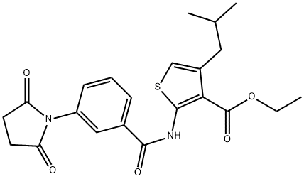 ethyl 2-{[3-(2,5-dioxo-1-pyrrolidinyl)benzoyl]amino}-4-isobutyl-3-thiophenecarboxylate Structure