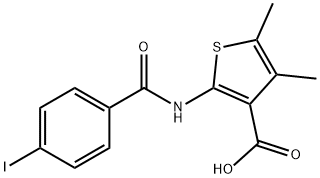 2-[(4-iodobenzoyl)amino]-4,5-dimethyl-3-thiophenecarboxylic acid 구조식 이미지