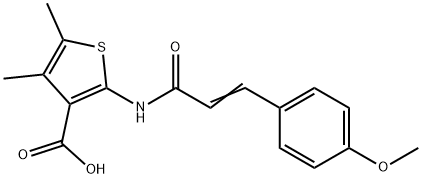 2-{[3-(4-methoxyphenyl)acryloyl]amino}-4,5-dimethyl-3-thiophenecarboxylic acid 구조식 이미지