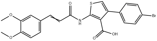 4-(4-bromophenyl)-2-{[3-(3,4-dimethoxyphenyl)acryloyl]amino}-3-thiophenecarboxylic acid 구조식 이미지