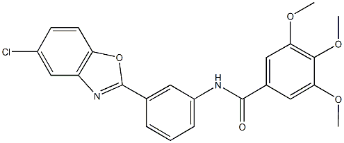 N-[3-(5-chloro-1,3-benzoxazol-2-yl)phenyl]-3,4,5-trimethoxybenzamide 구조식 이미지