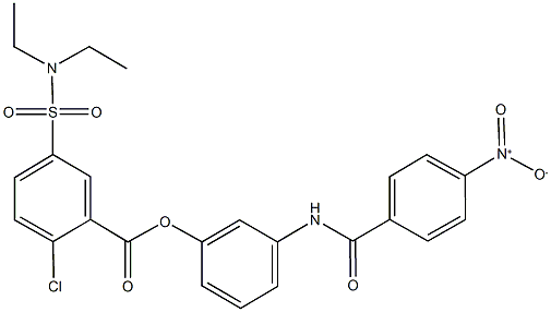 3-({4-nitrobenzoyl}amino)phenyl 2-chloro-5-[(diethylamino)sulfonyl]benzoate 구조식 이미지