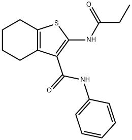 N-phenyl-2-(propionylamino)-4,5,6,7-tetrahydro-1-benzothiophene-3-carboxamide Structure