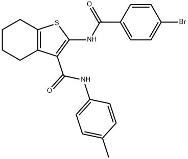 2-[(4-bromobenzoyl)amino]-N-(4-methylphenyl)-4,5,6,7-tetrahydro-1-benzothiophene-3-carboxamide 구조식 이미지