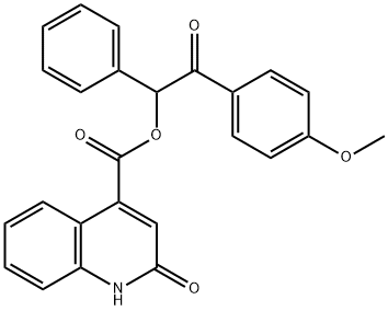 2-(4-methoxyphenyl)-2-oxo-1-phenylethyl 2-hydroxy-4-quinolinecarboxylate Structure