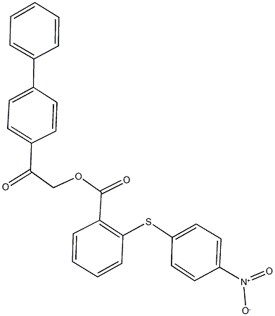 2-[1,1'-biphenyl]-4-yl-2-oxoethyl 2-({4-nitrophenyl}sulfanyl)benzoate Structure