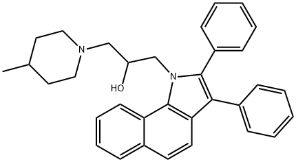 1-(2,3-diphenyl-1H-benzo[g]indol-1-yl)-3-(4-methyl-1-piperidinyl)-2-propanol Structure