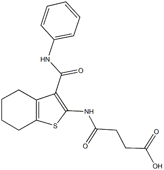 4-{[3-(anilinocarbonyl)-4,5,6,7-tetrahydro-1-benzothien-2-yl]amino}-4-oxobutanoic acid Structure