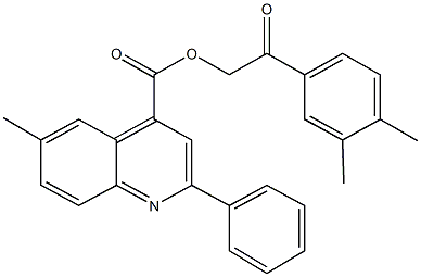 2-(3,4-dimethylphenyl)-2-oxoethyl 6-methyl-2-phenyl-4-quinolinecarboxylate Structure