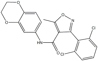 3-(2,6-dichlorophenyl)-N-(2,3-dihydro-1,4-benzodioxin-6-yl)-5-methyl-4-isoxazolecarboxamide Structure