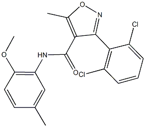 3-(2,6-dichlorophenyl)-N-(2-methoxy-5-methylphenyl)-5-methyl-4-isoxazolecarboxamide 구조식 이미지
