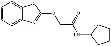 2-(1,3-benzothiazol-2-ylsulfanyl)-N-cyclopentylacetamide 구조식 이미지