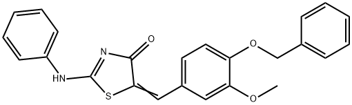 5-[4-(benzyloxy)-3-methoxybenzylidene]-2-(phenylimino)-1,3-thiazolidin-4-one Structure