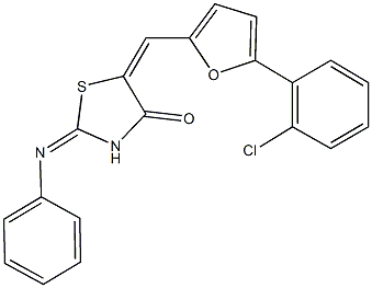 5-{[5-(2-chlorophenyl)-2-furyl]methylene}-2-(phenylimino)-1,3-thiazolidin-4-one Structure