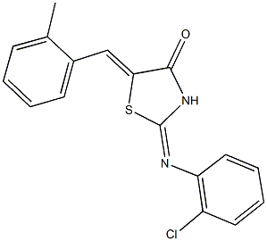 2-[(2-chlorophenyl)imino]-5-(2-methylbenzylidene)-1,3-thiazolidin-4-one Structure