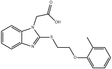 (2-{[2-(2-methylphenoxy)ethyl]sulfanyl}-1H-benzimidazol-1-yl)acetic acid Structure