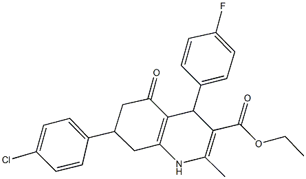 ethyl 7-(4-chlorophenyl)-4-(4-fluorophenyl)-2-methyl-5-oxo-1,4,5,6,7,8-hexahydro-3-quinolinecarboxylate Structure