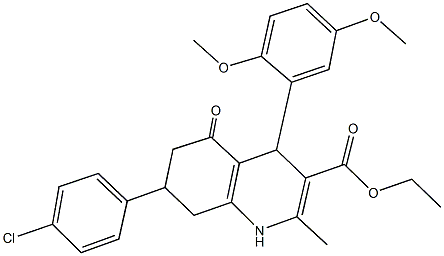 ethyl 7-(4-chlorophenyl)-4-(2,5-dimethoxyphenyl)-2-methyl-5-oxo-1,4,5,6,7,8-hexahydro-3-quinolinecarboxylate Structure