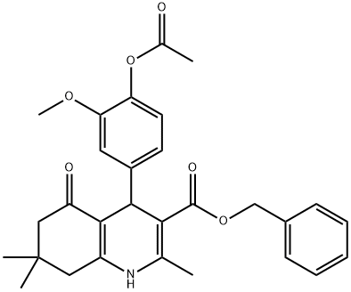 benzyl 4-[4-(acetyloxy)-3-methoxyphenyl]-2,7,7-trimethyl-5-oxo-1,4,5,6,7,8-hexahydro-3-quinolinecarboxylate Structure